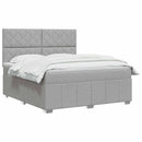 vidaXL LED Boxspring Ágy Mattal Világosszürke 140 x 190 cm Szövet