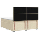 vidaXL LED Boxspring Ágy Mattal Krémszínű 140 x 200 cm Szövet