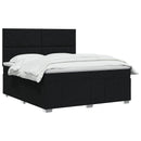 vidaXL LED Boxspring Ágy Mattal fejtámlával Fekete 140 x 200 cm Szövet
