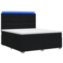 vidaXL LED Boxspring Ágy Mattal fejtámlával Fekete 160 x 200 cm Szövet