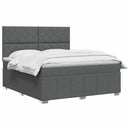 vidaXL LED Boxspring Ágy Mattal Sötétszürke 160 x 200 cm Szövet