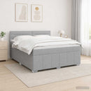 vidaXL LED Boxspring Ágy Mattal Világosszürke 140 x 190 cm Szövet