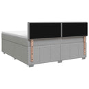 vidaXL LED Boxspring Ágy Mattal Világosszürke 180 x 200 cm Szövet