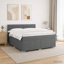 vidaXL LED Boxspring Ágy Mattal Sötétszürke 160 x 200 cm Szövet