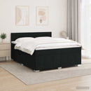 vidaXL LED Boxspring Ágy Mattal fejtámlával Fekete 140 x 200 cm Szövet
