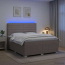 vidaXL LED Boxspring Ágy Mattal Tópszínű 140 x 200 cm Szövet