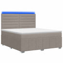 vidaXL LED Boxspring Ágy Mattal Tópszínű 180 x 200 cm Szövet