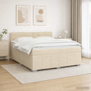vidaXL LED Boxspring Ágy Mattal Krémszínű 140 x 200 cm Szövet
