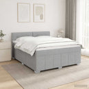 vidaXL LED Boxspring Ágy Mattal Világosszürke 140 x 200 cm Szövet