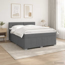 vidaXL LED Boxspring Ágy Mattal Sötétszürke 180 x 200 cm Szövet