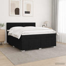 vidaXL LED Boxspring Ágy Mattal fejtámlával Fekete 160 x 200 cm Szövet