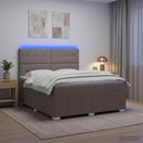 vidaXL LED Boxspring Ágy Mattal Tópszínű 160 x 200 cm Szövet