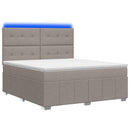 vidaXL LED Boxspring Ágy Mattal Tópszínű 180 x 200 cm Szövet