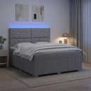 vidaXL LED Boxspring Ágy Mattal Világosszürke 140 x 190 cm Szövet