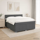 vidaXL LED Boxspring Ágy Mattal Sötétszürke 140 x 200 cm Szövet