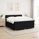 vidaXL LED Boxspring Ágy Mattal fejtámlával Fekete 140 x 190 cm Szövet
