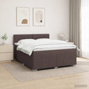 vidaXL LED Boxspring Ágy Mattal Sötét Barna 140 x 200 cm Szövet