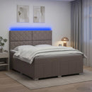 vidaXL LED Boxspring Ágy Mattal Tópszínű 140 x 190 cm Szövet