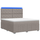 vidaXL LED Boxspring Ágy Mattal Tópszínű 180 x 200 cm Szövet