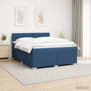 vidaXL LED Boxspring Ágy Mattal fejtámlával Kék 160 x 200 cm Szövet