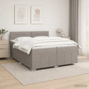 vidaXL LED Boxspring Ágy Mattal Tópszínű 200 x 200 cm Szövet