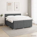 vidaXL LED Boxspring Ágy Mattal Sötétszürke 200 x 200 cm Szövet