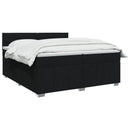 vidaXL LED Boxspring Ágy Mattal fejtámlával Fekete 200 x 200 cm Szövet