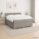 vidaXL LED Boxspring Ágy Mattal Tópszínű 200 x 200 cm Szövet