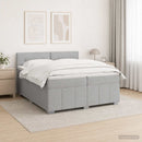 vidaXL LED Boxspring Ágy Mattal Világosszürke 200 x 200 cm Szövet