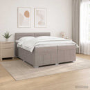 vidaXL LED Boxspring Ágy Mattal Tópszínű 200 x 200 cm Szövet