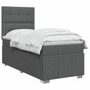 vidaXL LED Boxspring Ágy Mattal Sötétszürke 90 x 190 cm Szövet