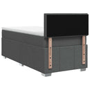 vidaXL LED Boxspring Ágy Mattal Sötétszürke 90 x 190 cm Szövet