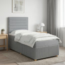 vidaXL LED Boxspring Ágy Mattal Világosszürke 100 x 200 cm Szövet