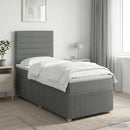 vidaXL LED Boxspring Ágy Mattal Sötétszürke 80 x 200 cm Szövet