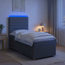 vidaXL LED Boxspring Ágy Mattal Sötétszürke 80 x 200 cm Szövet