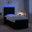 vidaXL LED Boxspring Ágy Mattal fejtámlával Fekete 90 x 190 cm Szövet