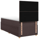 vidaXL LED Boxspring Ágy Mattal Sötét Barna 80 x 200 cm Szövet