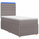 vidaXL LED Boxspring Ágy Mattal Tópszínű 80 x 200 cm Szövet