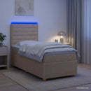 vidaXL LED Boxspring Ágy Mattal Krémszínű 100 x 200 cm Szövet