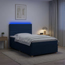 vidaXL LED Boxspring Ágy Mattal LED szalagokkal Kék 80 x 200 cm Szövet