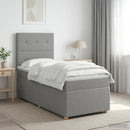 vidaXL LED Boxspring Ágy Mattal Világosszürke 90 x 200 cm Szövet