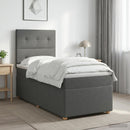 vidaXL LED Boxspring Ágy Mattal Sötétszürke 90 x 190 cm Szövet