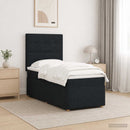 vidaXL LED Boxspring Ágy Mattal fejtámlával Fekete 90 x 200 cm Szövet