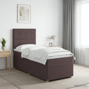vidaXL LED Boxspring Ágy Mattal Sötét Barna 80 x 200 cm Szövet