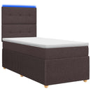vidaXL LED Boxspring Ágy Mattal Sötét Barna 80 x 200 cm Szövet