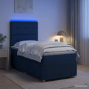 vidaXL LED Boxspring Ágy Mattal LED szalagokkal Kék 80 x 200 cm Szövet