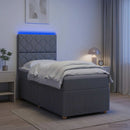 vidaXL LED Boxspring Ágy Mattal Világosszürke 100 x 200 cm Szövet