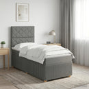 vidaXL LED Boxspring Ágy Mattal Sötétszürke 90 x 190 cm Szövet