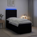 vidaXL LED Boxspring Ágy Mattal fejtámlával Fekete 80 x 200 cm Szövet