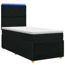 vidaXL LED Boxspring Ágy Mattal fejtámlával Fekete 80 x 200 cm Szövet